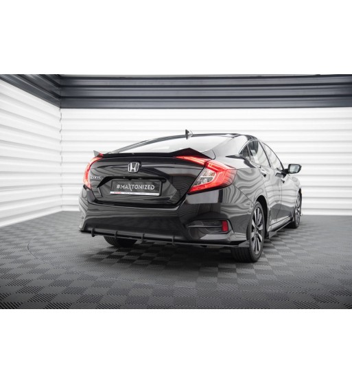 Street Pro Splitter laterali posteriori + Flap per Honda Civic Mk10