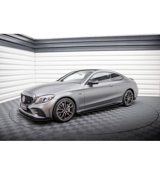 Street Pro Side skirt diffusers + Flaps for Mercedes-AMG C43 Coupe / Cabrio C205 Facelift / A205 Facelift