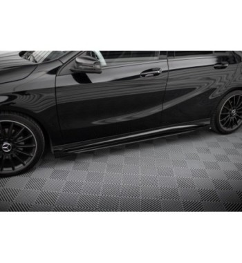 Street Pro Side skirt diffusers + Flaps for Mercedes-Benz A AMG-Line W176 Facelift
