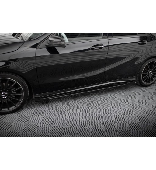 Street Pro Side skirt diffusers + Flaps for Mercedes-Benz A AMG-Line W176 Facelift