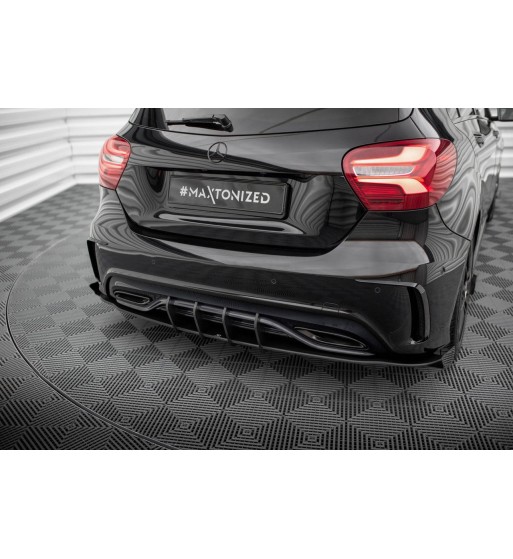 Street Pro Splitter laterali posteriori + Flap per Mercedes-Benz A AMG-Line W176 Facelift
