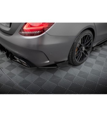 Street Pro Splitter laterali posteriori + Flap per Mercedes-AMG C63 Sedan / Estate W205 Facelift