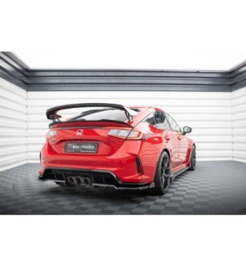 Diffusore posteriore con alette verticali V.1 + Flap per Honda Civic Type-R Mk 11