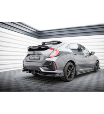 Splitter posteriore V.1 (con alette verticali) + Flap per Honda Civic Sport Mk 10 Facelift