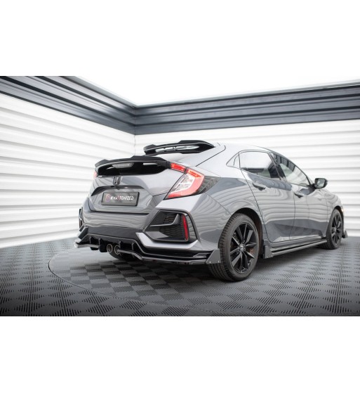 Splitter posteriore V.1 (con alette verticali) + Flap per Honda Civic Sport Mk 10 Facelift