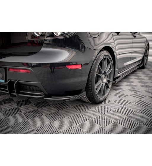 Street Pro Splitter laterali posteriori + Flap per Mazda 3 MPS Mk1 Wersja USA