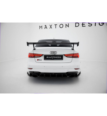 Spoiler in Carbonio con Staffe Esterne per Audi A3 / A3 S-Line / S3 / RS3 Berlina 8V / 8V Restyling