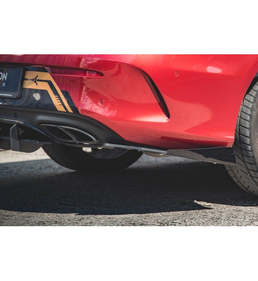 Street Pro Splitter laterali posteriori + Flap per Mercedes-AMG C43 / AMG-Line Coupe C205