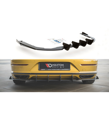 Diffusore posteriore Street Pro per VW Arteon R-Line nero-rosso + flap lucidi
